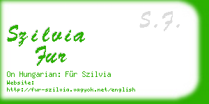 szilvia fur business card
